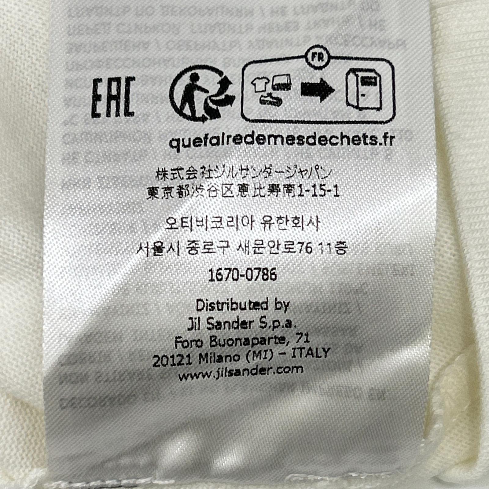 JIL SANDER+ ジルサンダープラス J47GC0153 ホワイト レザーパッチ ロゴTシャツ トップス