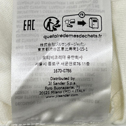 JIL SANDER+ ジルサンダープラス J47GC0153 ホワイト レザーパッチ ロゴTシャツ トップス