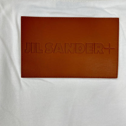 JIL SANDER+ ジルサンダープラス J47GC0153 ホワイト レザーパッチ ロゴTシャツ トップス