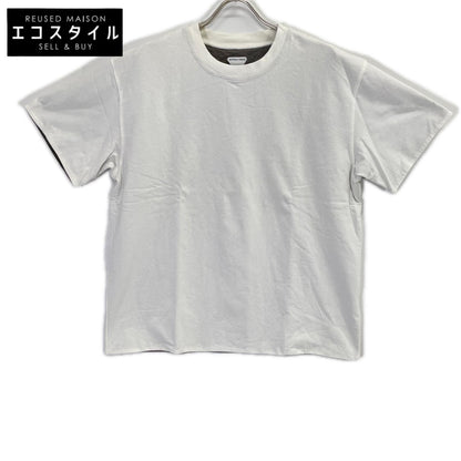 BOTTEGA VENETA ボッテガヴェネタ 744998 ホワイト リラックスフィット ダブルレイヤー コットンTシャツ トップス