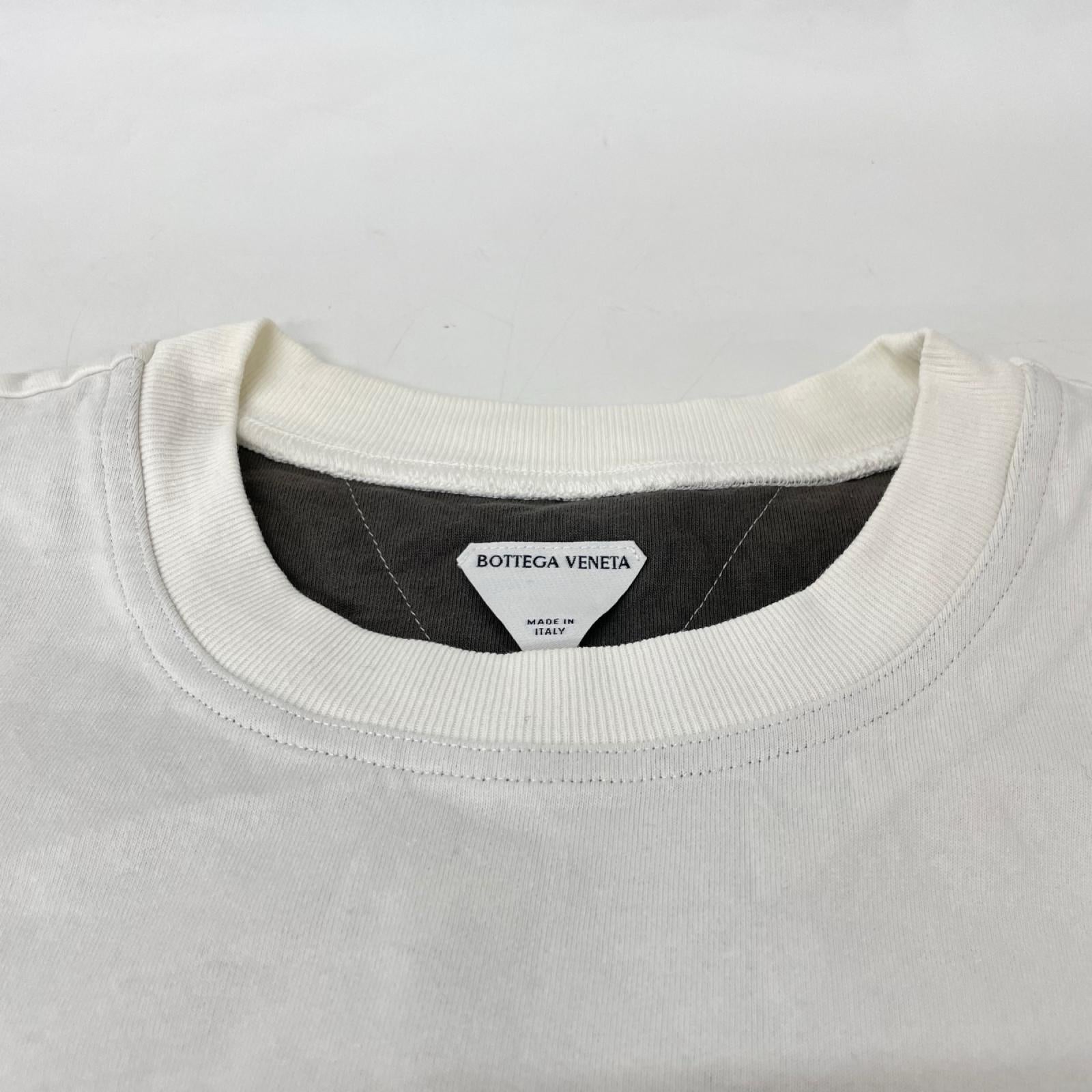 BOTTEGA VENETA ボッテガヴェネタ 744998 ホワイト リラックスフィット ダブルレイヤー コットンTシャツ トップス