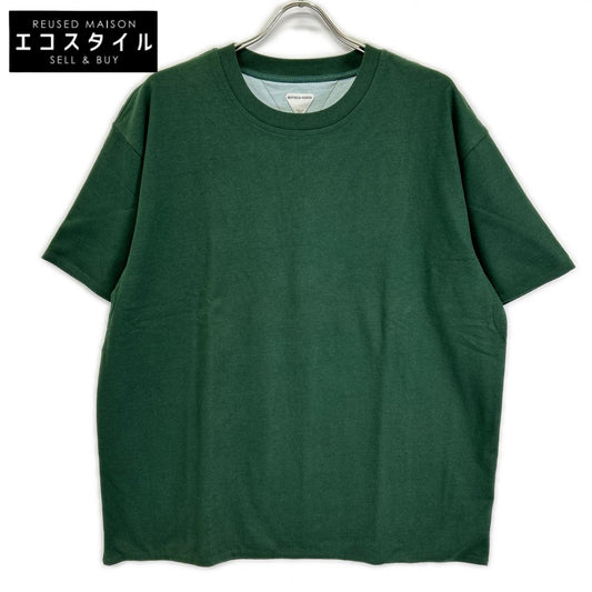 BOTTEGA VENETA ボッテガヴェネタ 744998 グリーン リラックスフィット ダブルレイヤー コットンTシャツ トップス