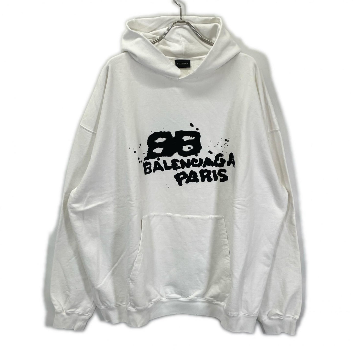 BALENCIAGA バレンシアガ ホワイト×ブラック BB ICON フーディー トップス