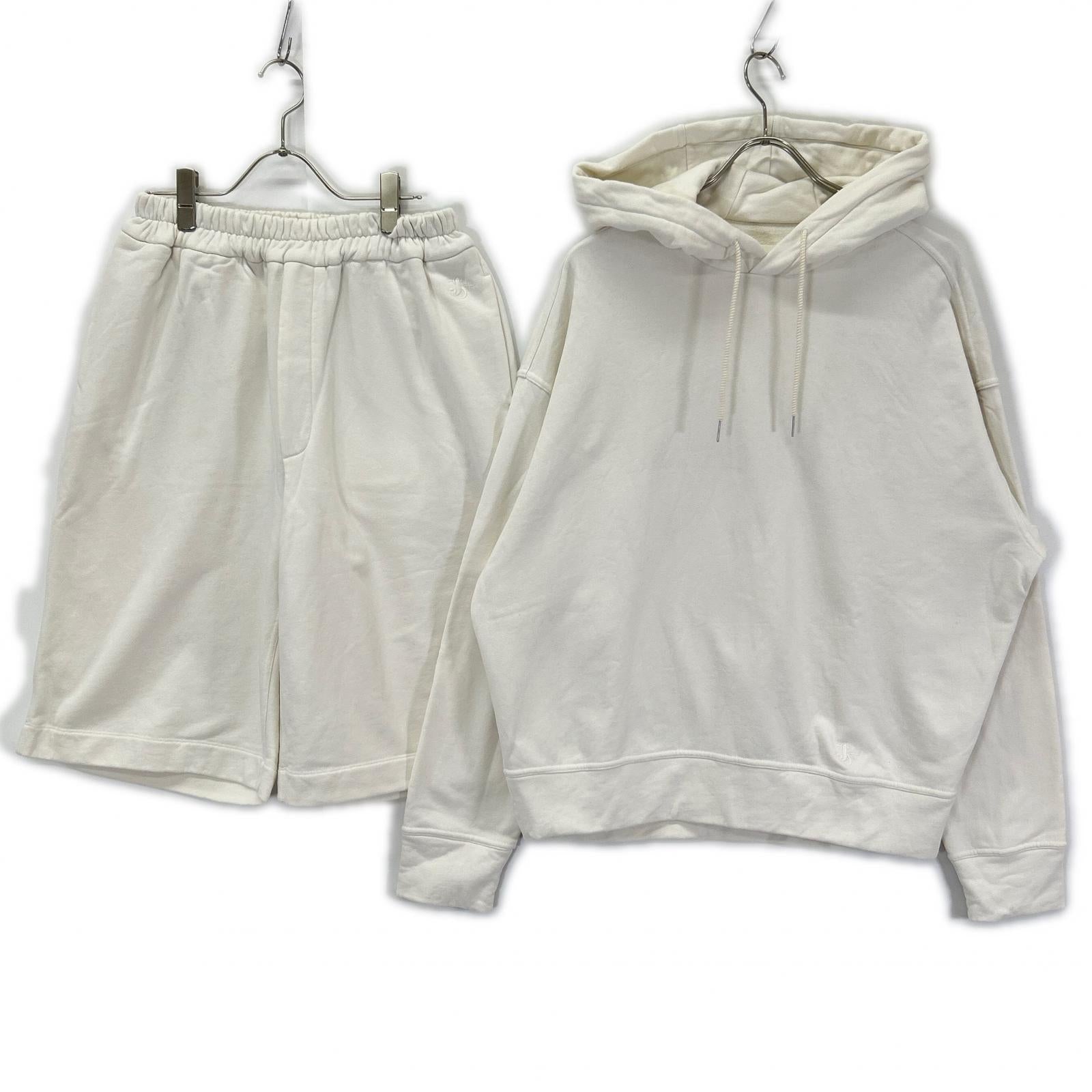 JIL SANDER+ ジルサンダープラス ホワイト スウェットハーフパンツ・フーディ トップス