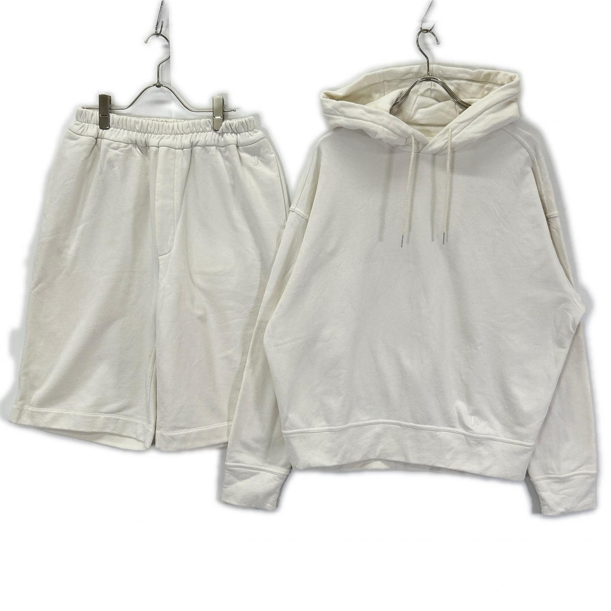 JIL SANDER+ White Sweatshirt Half Pants and Hoodie Tops