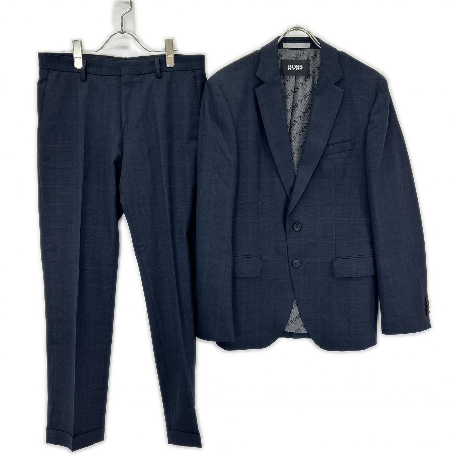 HUGOBOSS ヒューゴボス 10237570 ネイビー グレンチェック スーツセットアップ スーツ セットアップ