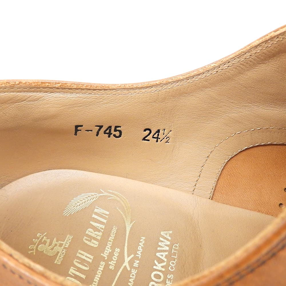 SCOTCH GRAIN スコッチグレイン ウィングチップ ドレスシューズ メンズ ブラウン 24 1/2 F-745 シューズ