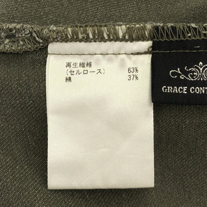 GRACE CONTINENTAL グレースコンチネンタル 01253 41129-00 カーキ コットン 五分袖シャツ トップス