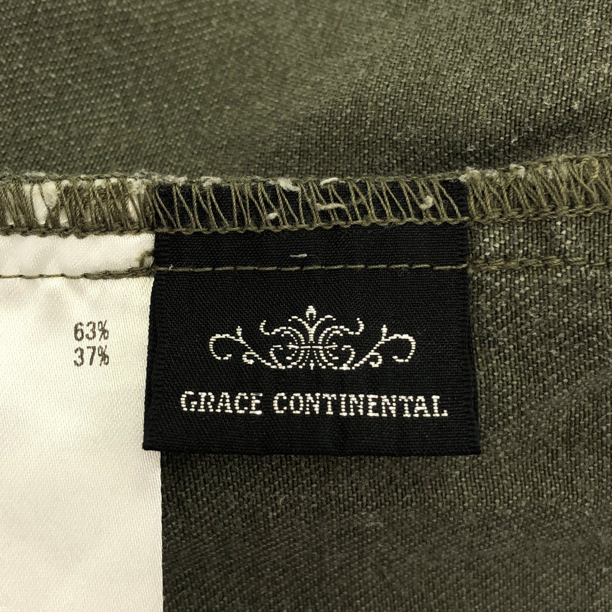 GRACE CONTINENTAL グレースコンチネンタル 01253 41129-00 カーキ コットン 五分袖シャツ トップス