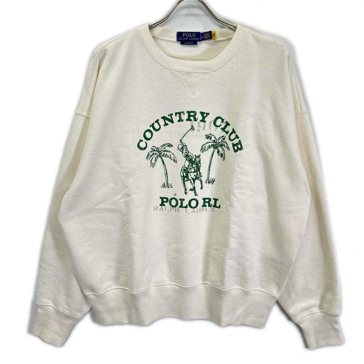 POLObyRalphLauren ポロラルフローレン ホワイト ヴィンテージフィット グラフィック スウェットシャツ トップス