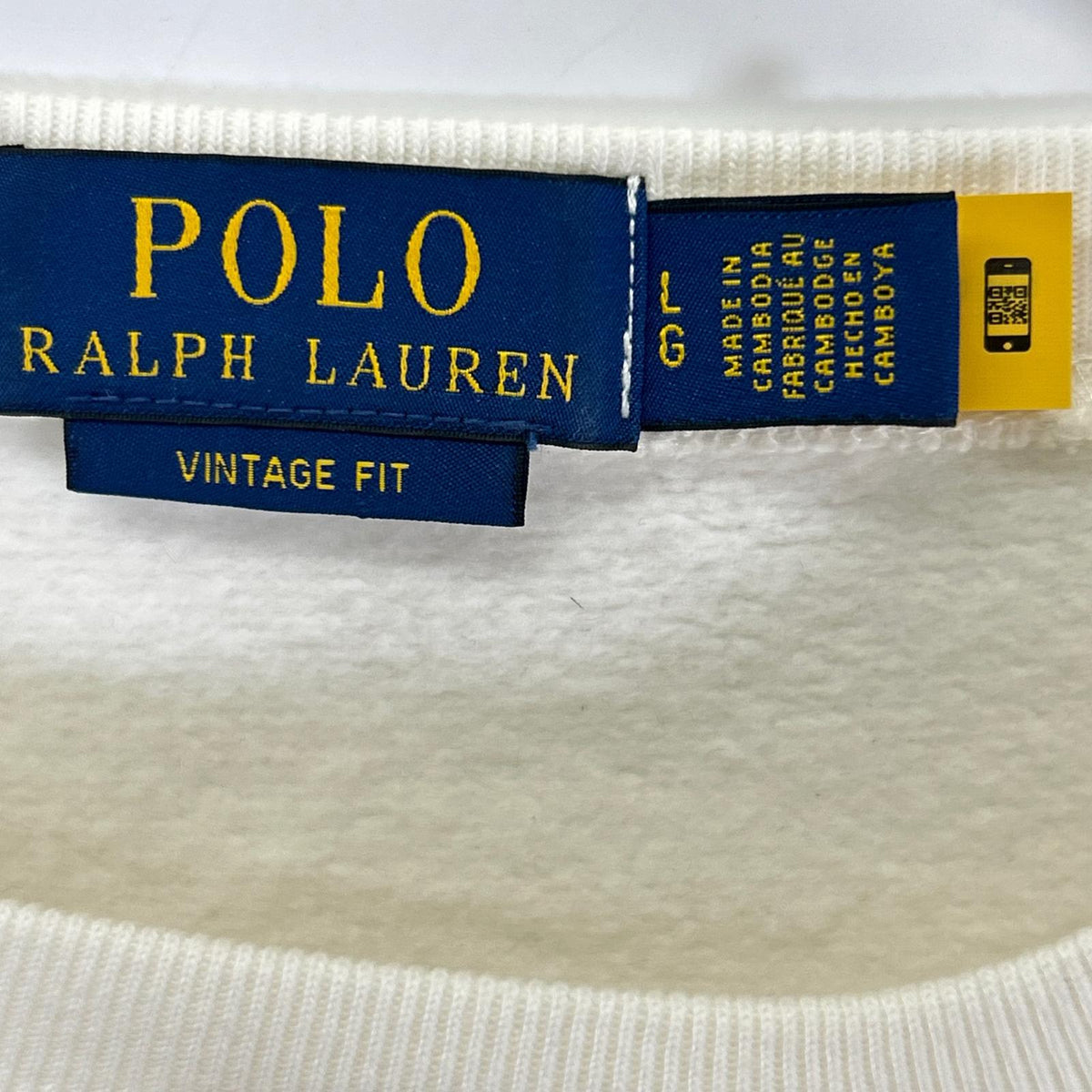 POLObyRalphLauren ポロラルフローレン ホワイト ヴィンテージフィット グラフィック スウェットシャツ トップス