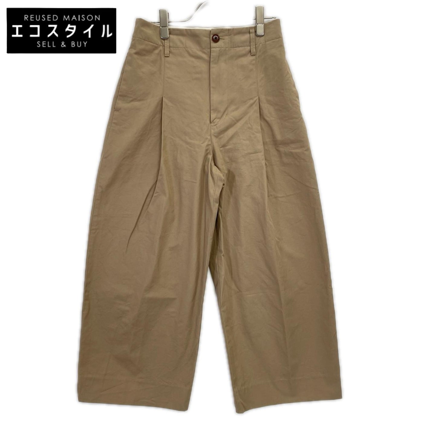 NIKKI ESSENTIAL PIECES ニッキエッセンシャルピーシーズ ベージュ Finx Twill 1-tuck Wide Trousers ボトムス