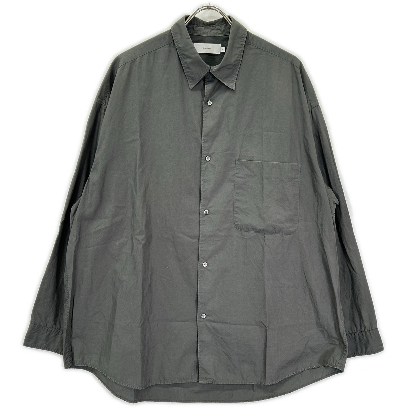 Graphpaper グラフペーパー グレー BROAD L/S OVERSIZED REGULAR COLLAR SHIRT トップス