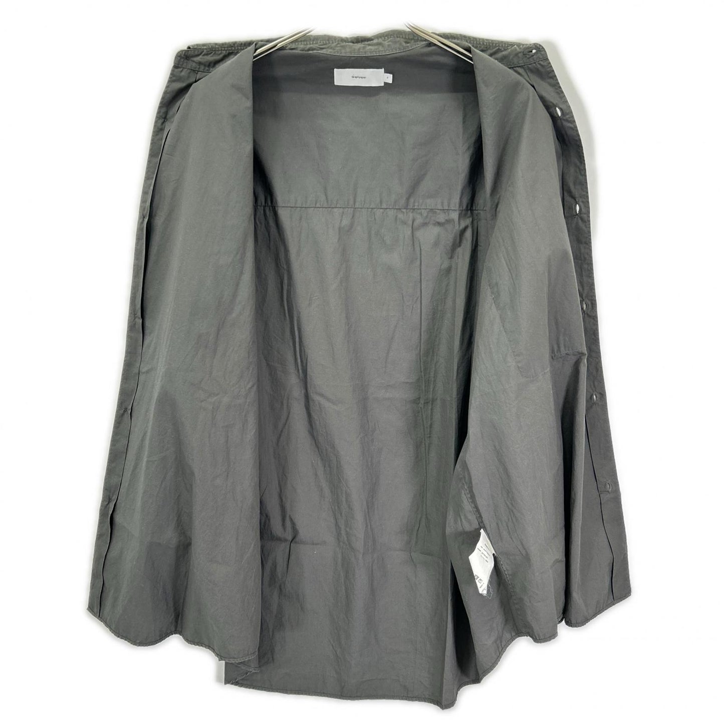 Graphpaper グラフペーパー グレー BROAD L/S OVERSIZED REGULAR COLLAR SHIRT トップス
