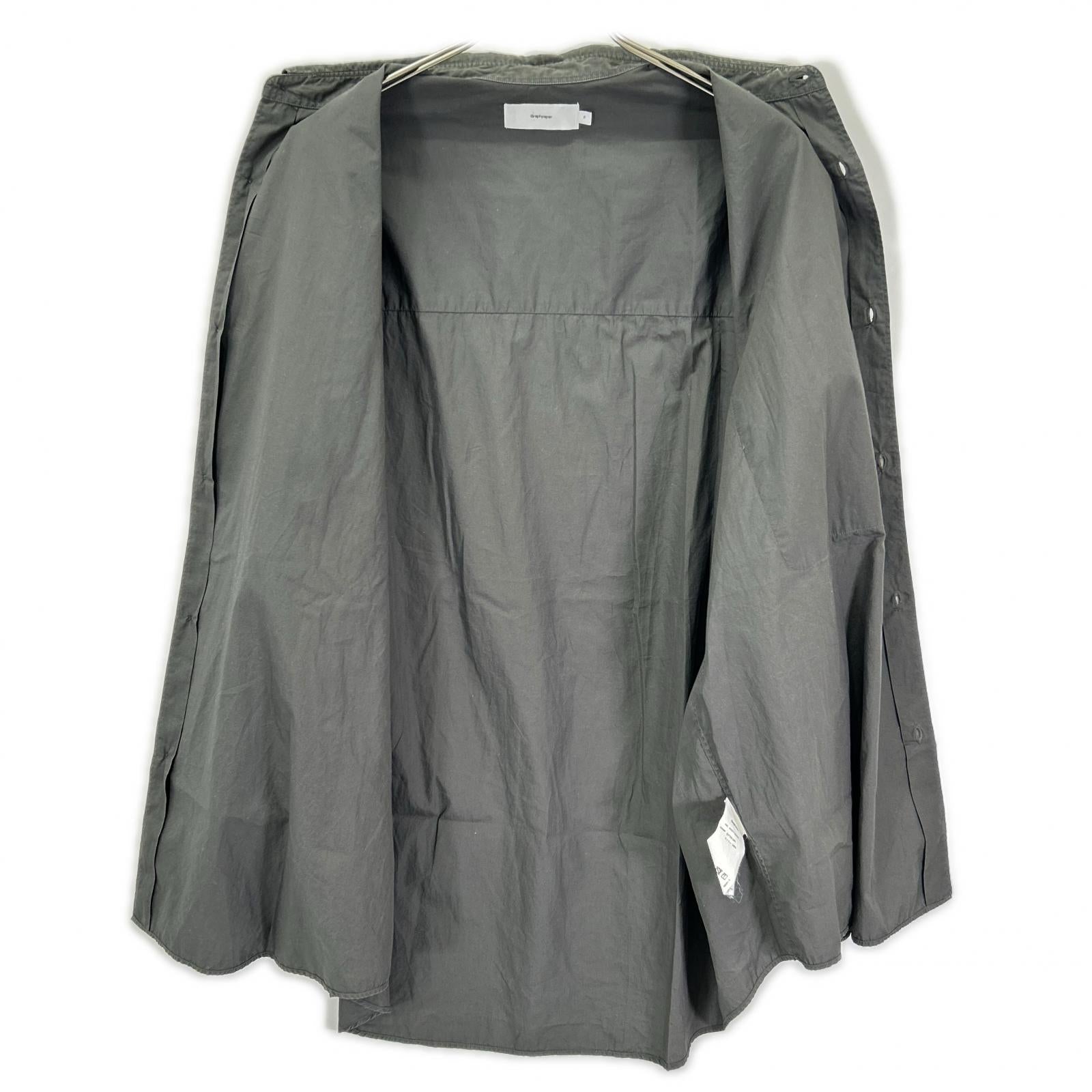 Graphpaper グラフペーパー グレー BROAD L/S OVERSIZED REGULAR COLLAR SHIRT トップス