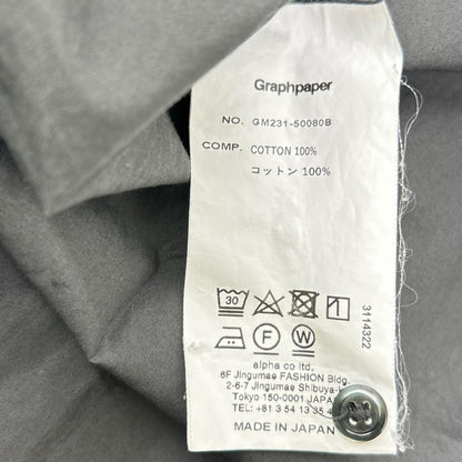 Graphpaper グラフペーパー グレー BROAD L/S OVERSIZED REGULAR COLLAR SHIRT トップス