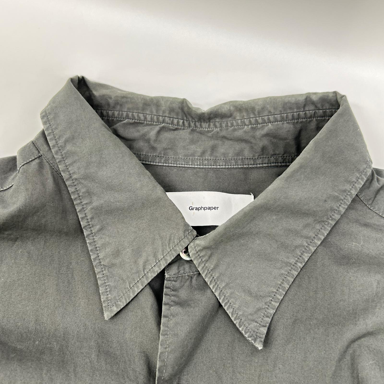 Graphpaper グラフペーパー グレー BROAD L/S OVERSIZED REGULAR COLLAR SHIRT トップス