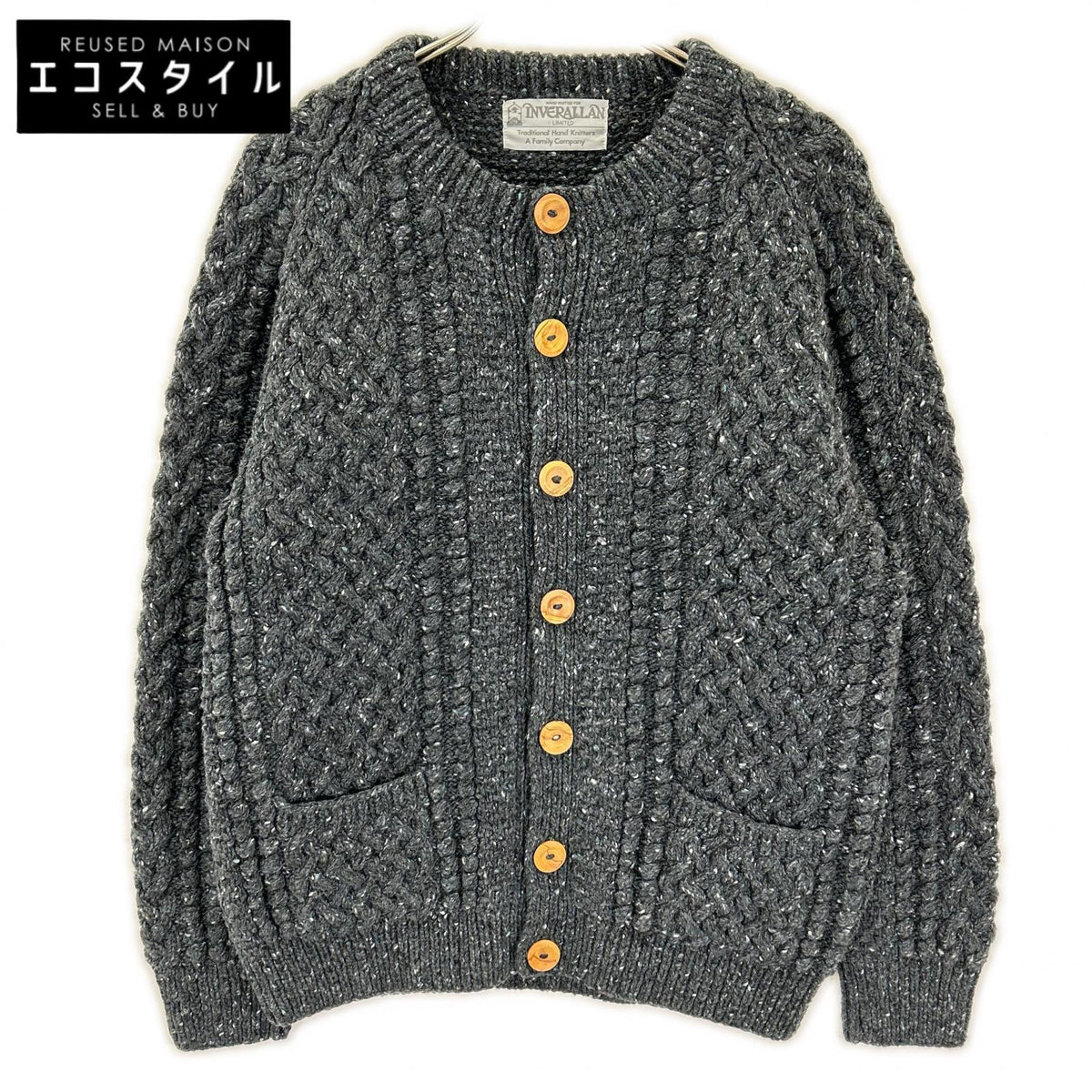 Inverallan インバーアラン チャコール ウール 4A GOLFER CARDIGAN トップス