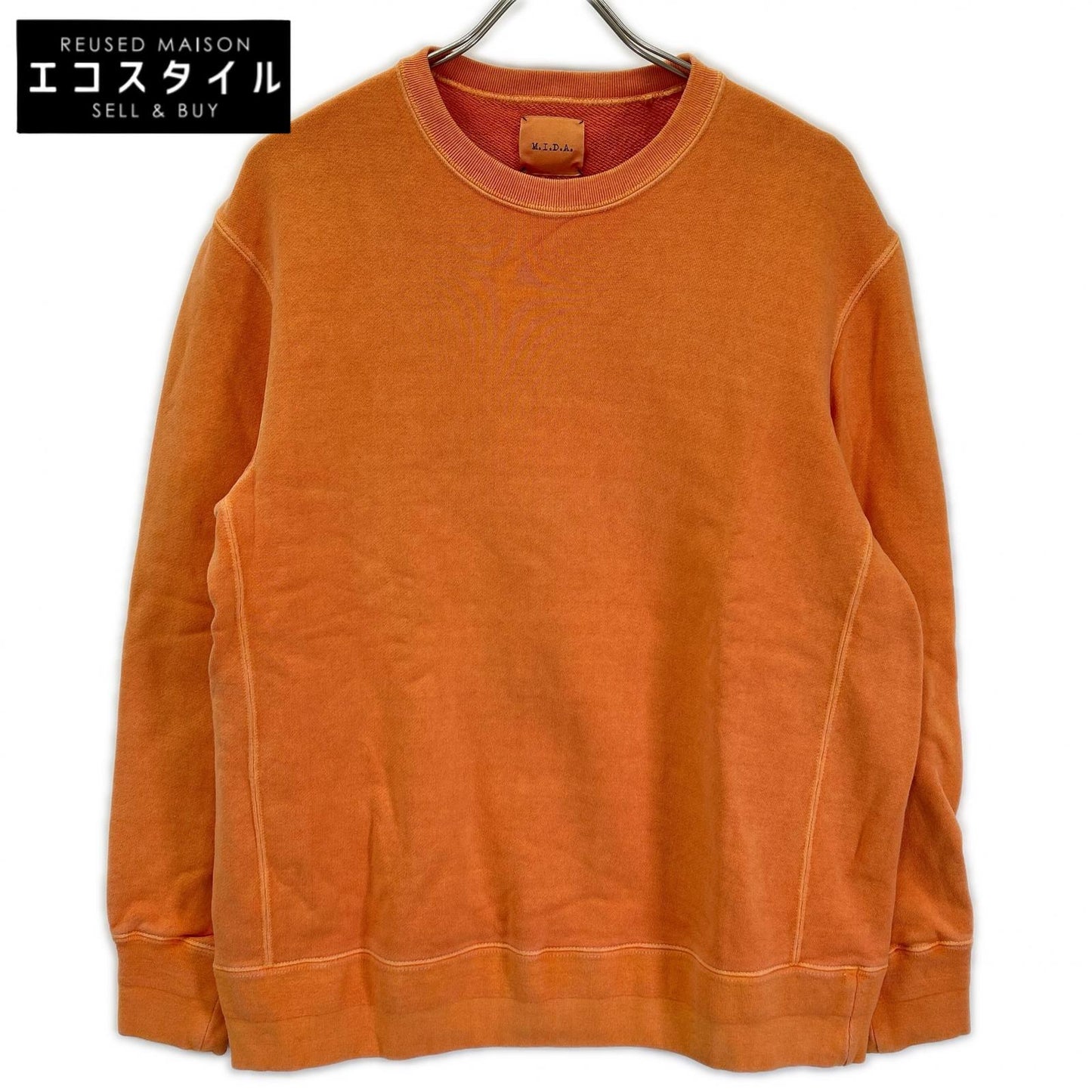 M.I.D.A. M.I.D.A. orange pigment-dyed sweatshirt tops