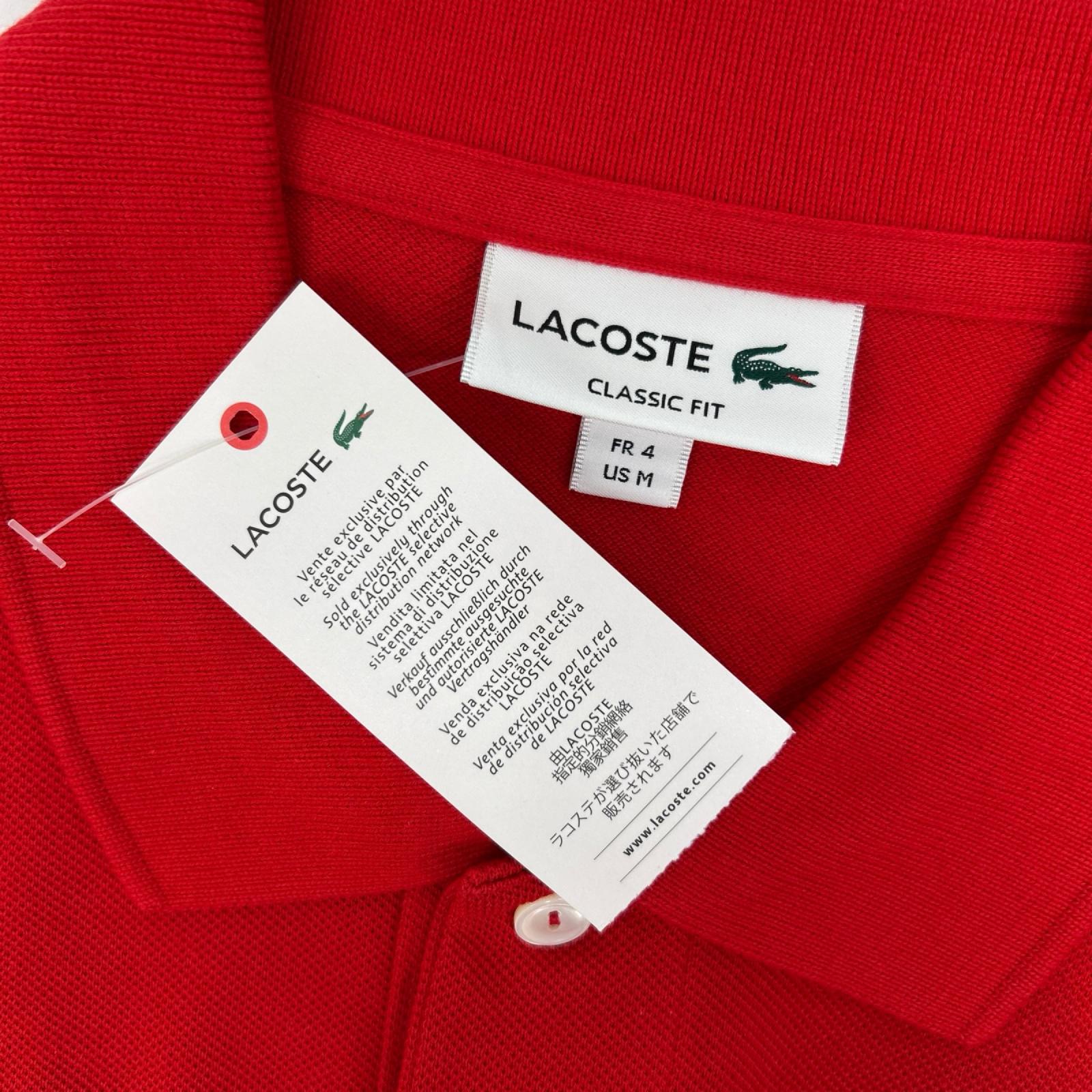 Lacoste ラコステ L1212AL レッド 鹿の子 ポロシャツ トップス