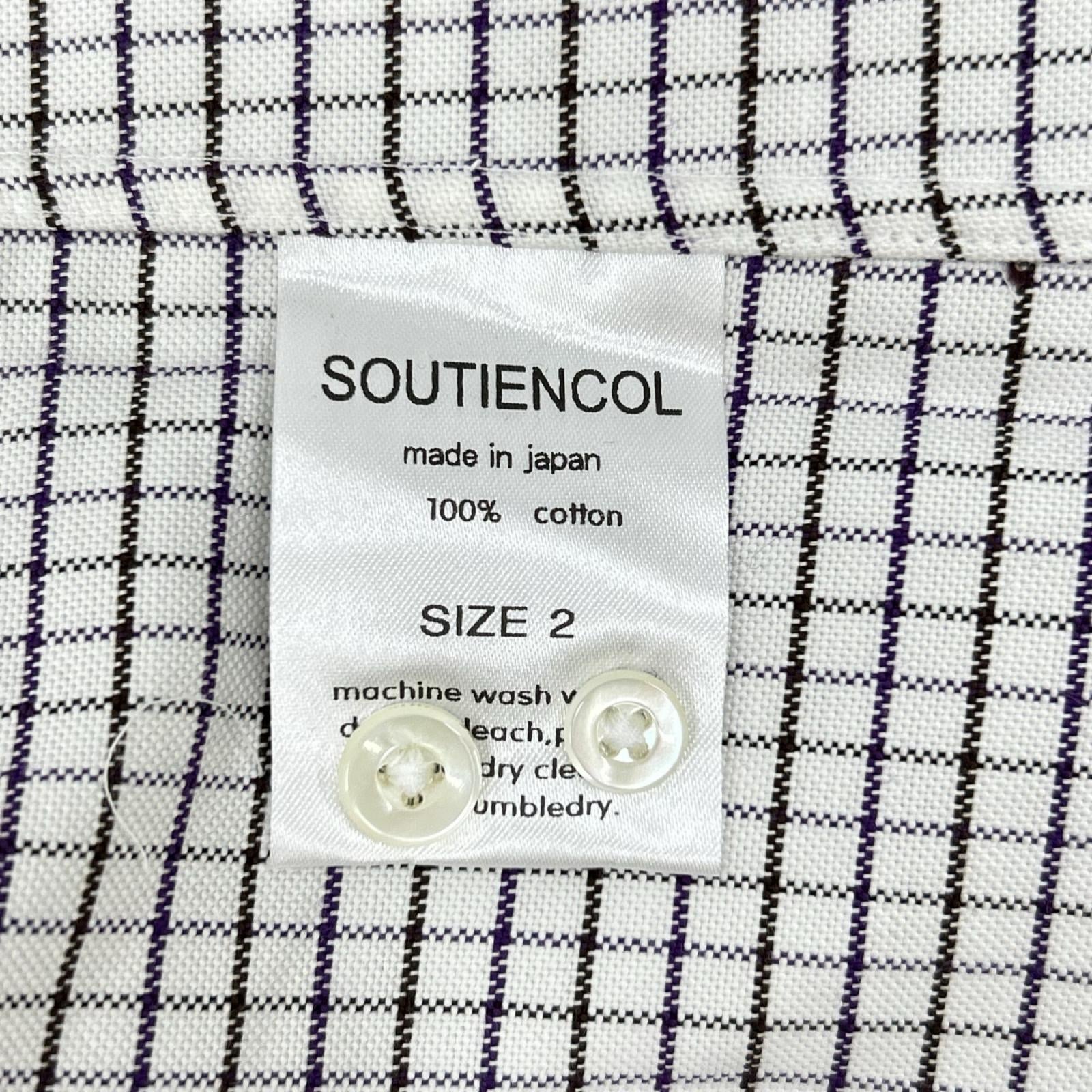 SOUTIENCOL スティアンコル ホワイト チェック BDシャツ トップス