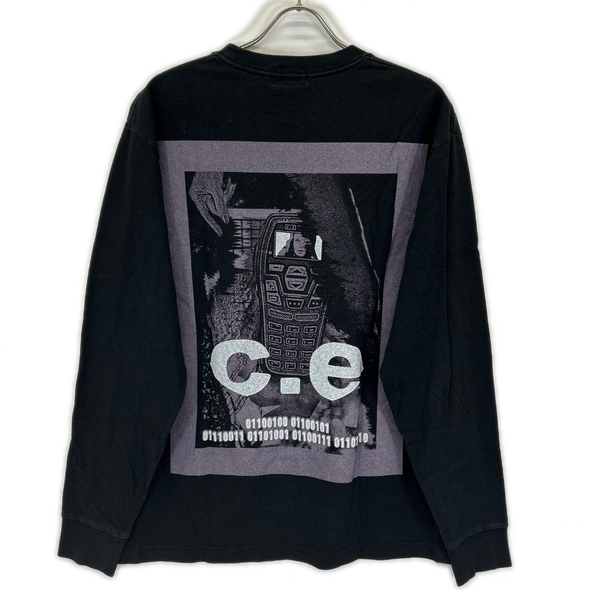 C.E CAV EMPT シーイー キャブ エンプト 011100100 ブラック ロングスリーブ バックプリント Tシャツ トップス