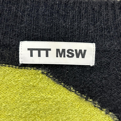 ティー TTT MSW TTT-2021AW-KT07 ブラック×グリーン モヘア カーディガン トップス