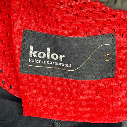 kolor カラー 22WCM-P18202S ブラック×レッド コットン パンツ ボトムス