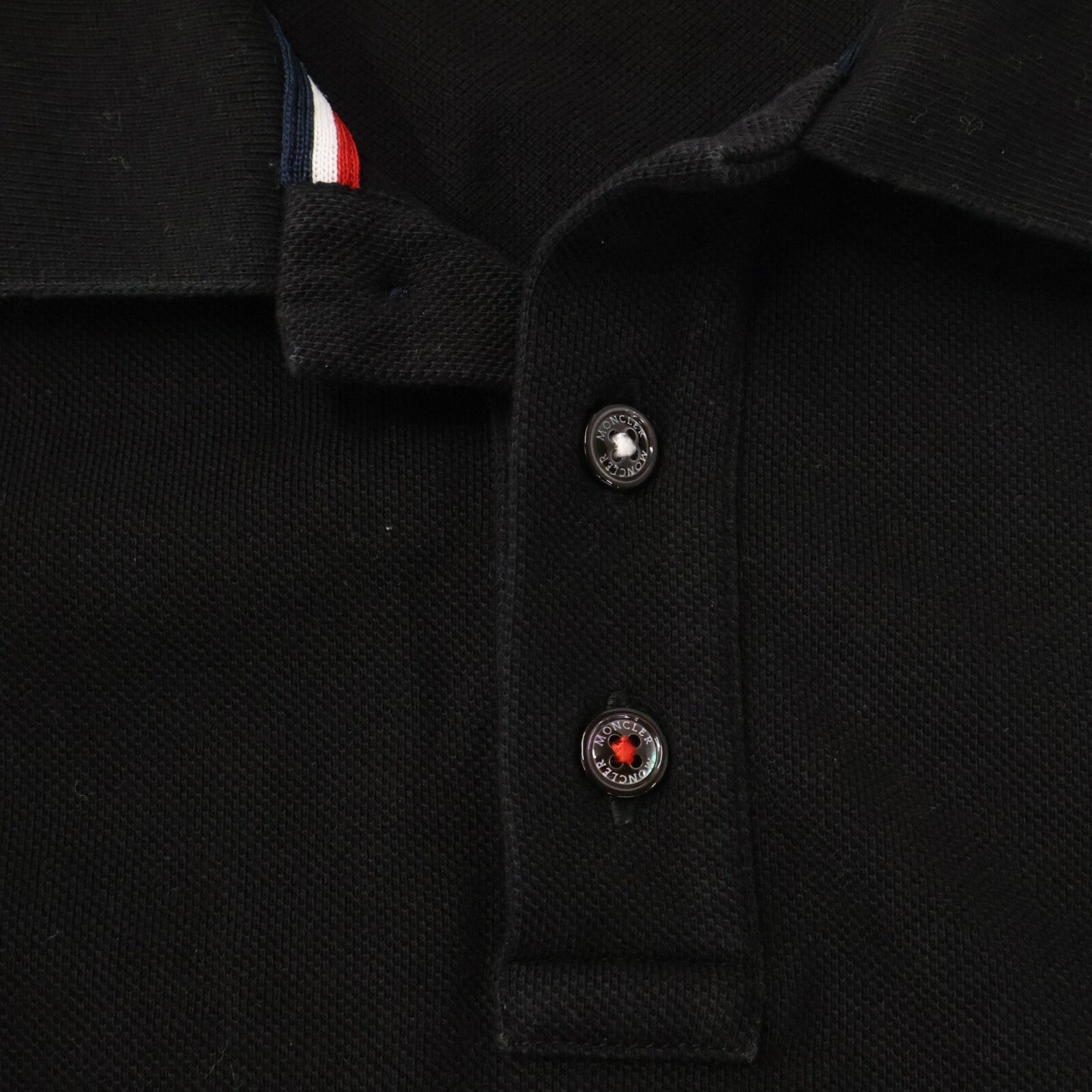 MONCLER モンクレール 23年製 ブラック ロゴワッペン コットン ポロシャツ トップス