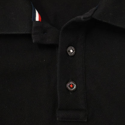 MONCLER モンクレール 23年製 ブラック ロゴワッペン コットン ポロシャツ トップス