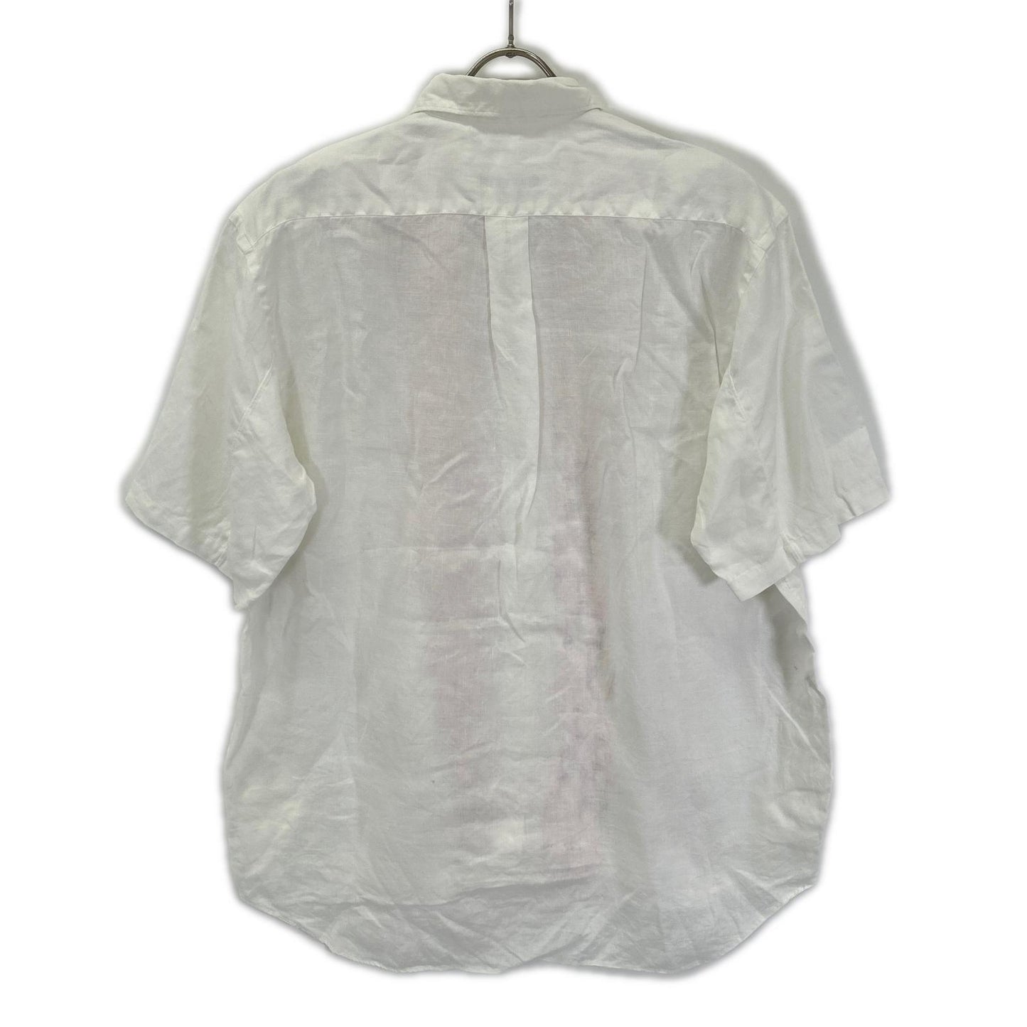 COMMEdesGARCONS SHIRT コムデギャルソンシャツ S10056 ホワイト リネン ピンク刺繍デザイン 半袖シャツ トップス