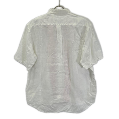 COMMEdesGARCONS SHIRT コムデギャルソンシャツ S10056 ホワイト リネン ピンク刺繍デザイン 半袖シャツ トップス