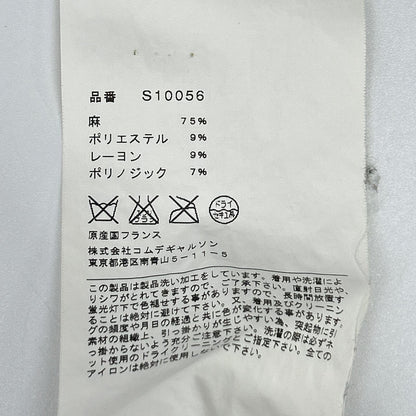 COMMEdesGARCONS SHIRT コムデギャルソンシャツ S10056 ホワイト リネン ピンク刺繍デザイン 半袖シャツ トップス
