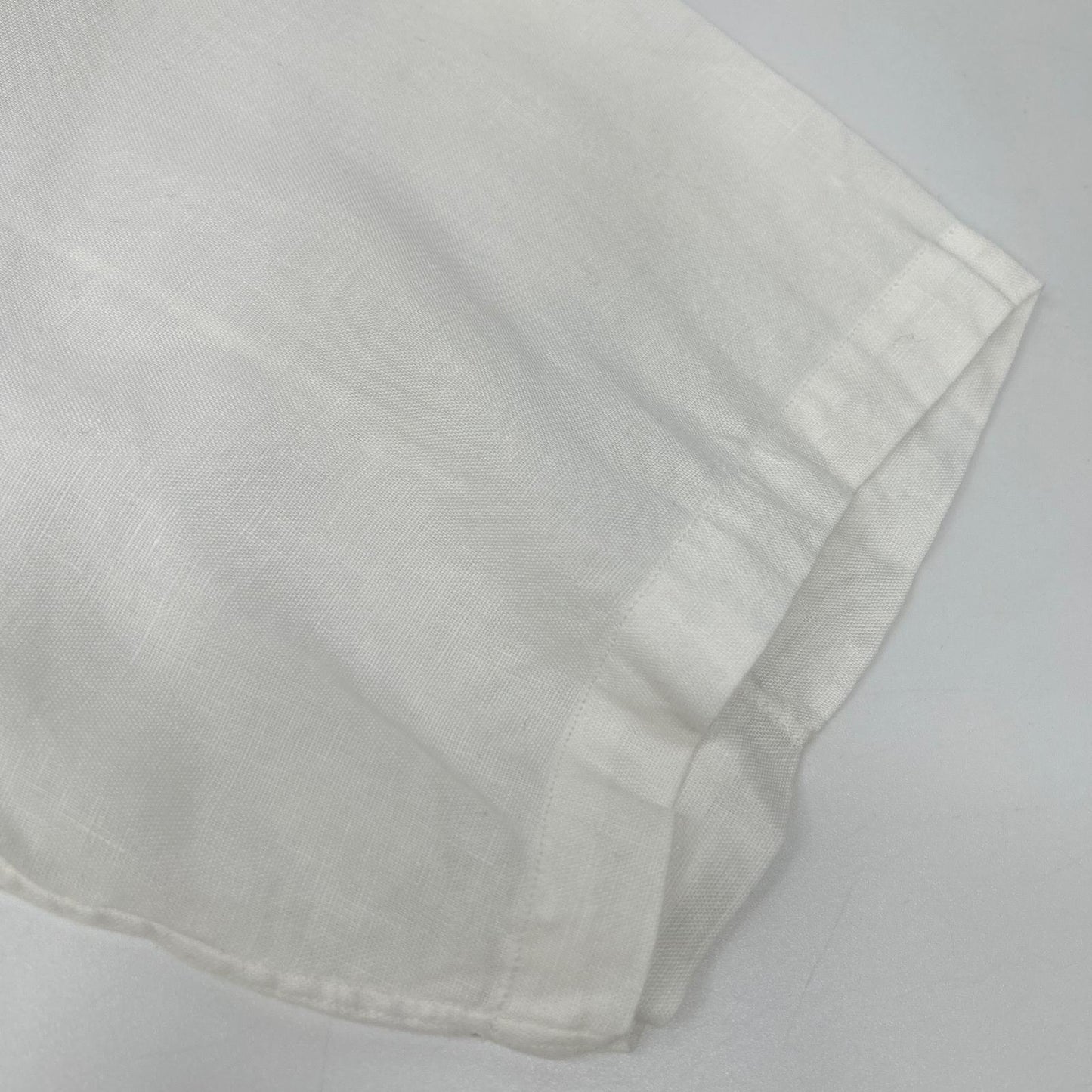 COMMEdesGARCONS SHIRT コムデギャルソンシャツ S10056 ホワイト リネン ピンク刺繍デザイン 半袖シャツ トップス