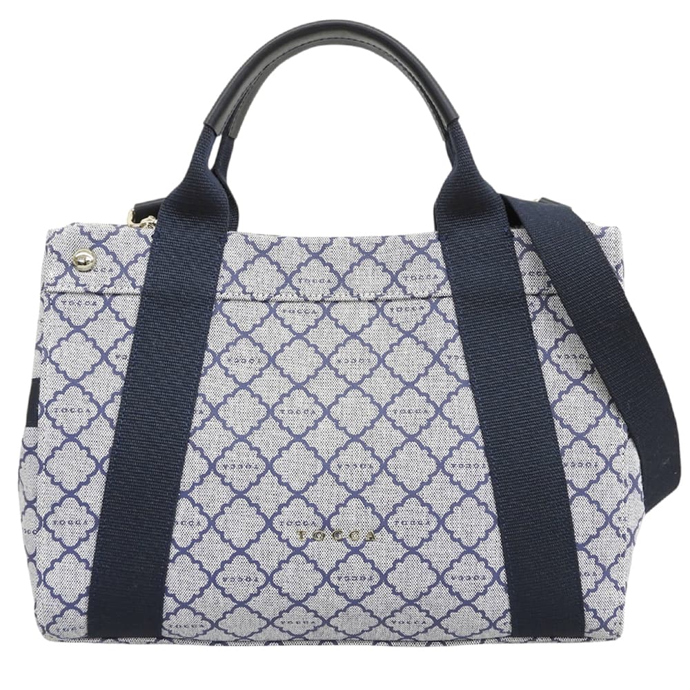 TOCCA トッカ 美品 モノグラム 2way ショルダーバッグ レディース ネイビー×グレー ショルダーバッグ