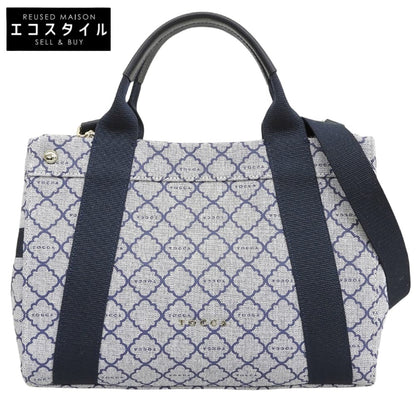 TOCCA トッカ 美品 モノグラム 2way ショルダーバッグ レディース ネイビー×グレー ショルダーバッグ
