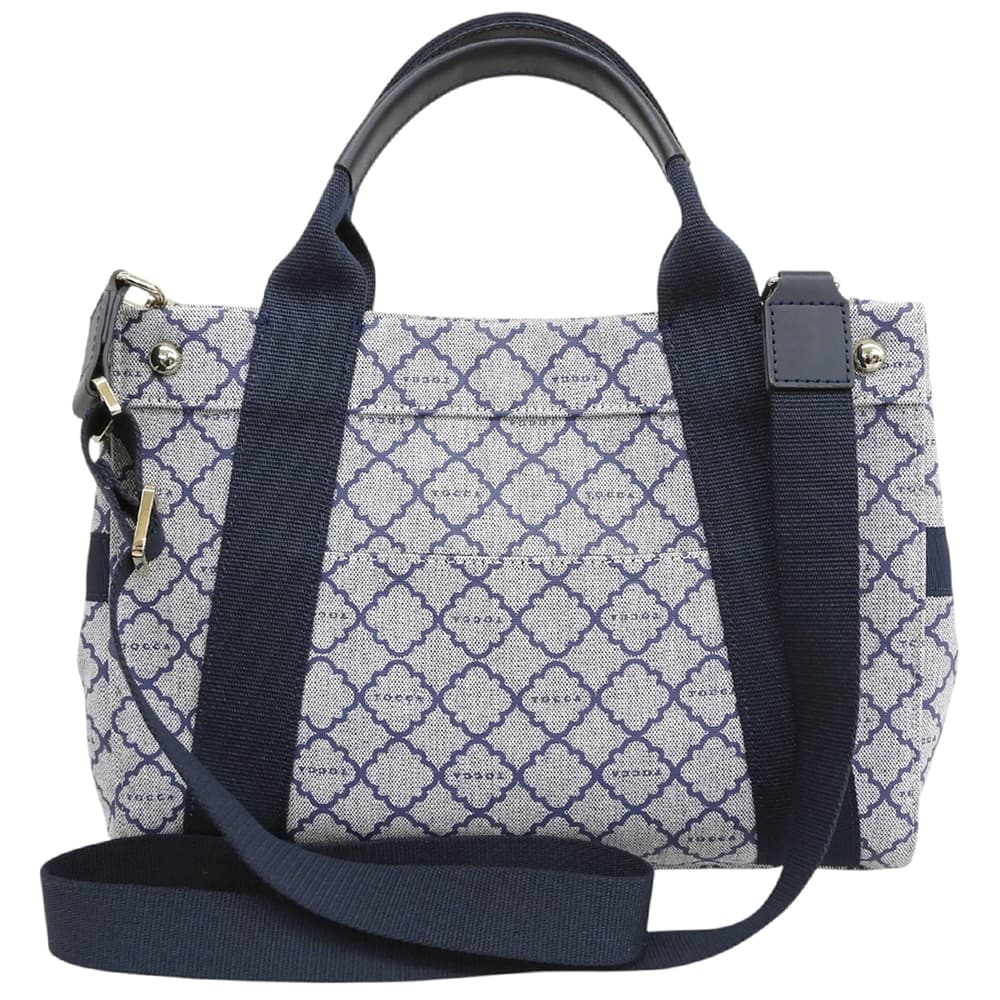 TOCCA トッカ 美品 モノグラム 2way ショルダーバッグ レディース ネイビー×グレー ショルダーバッグ