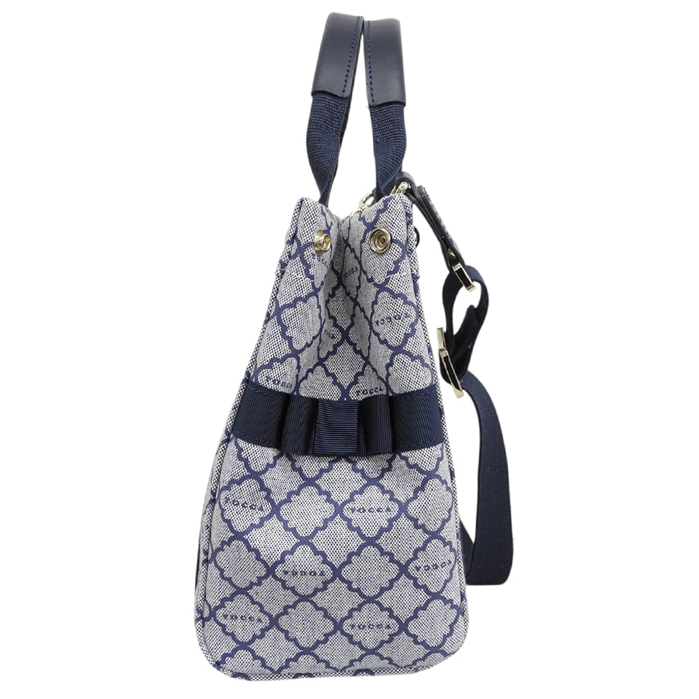 TOCCA トッカ 美品 モノグラム 2way ショルダーバッグ レディース ネイビー×グレー ショルダーバッグ