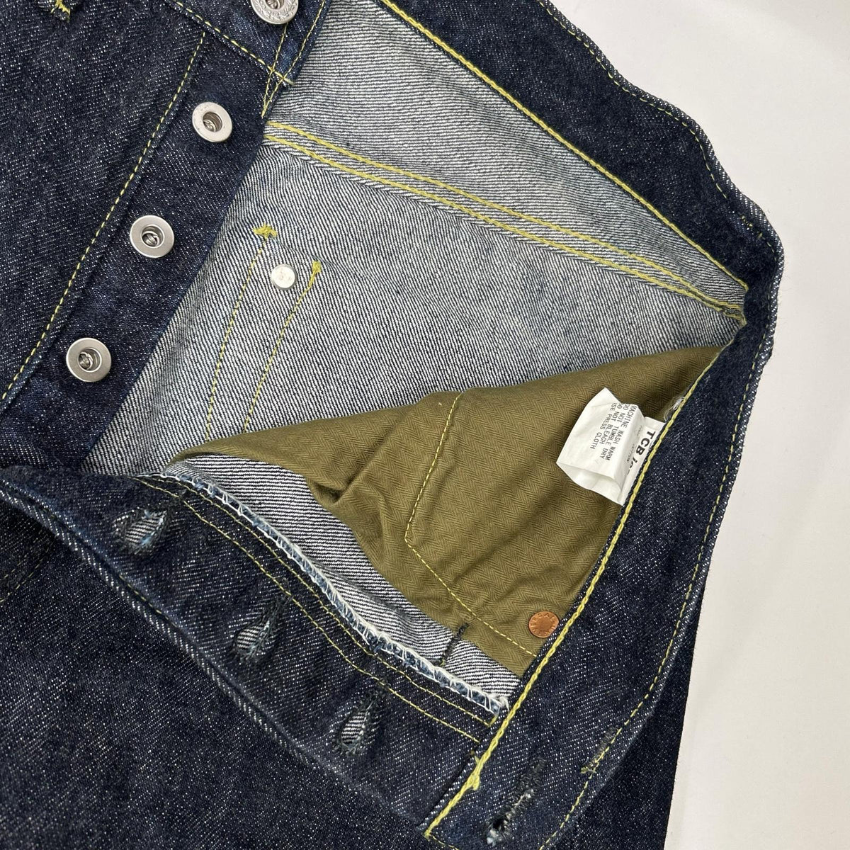 TCB JEANS&CO. ティーシービージーンズ インディゴ コットン ボタンフライデニム ボトムス