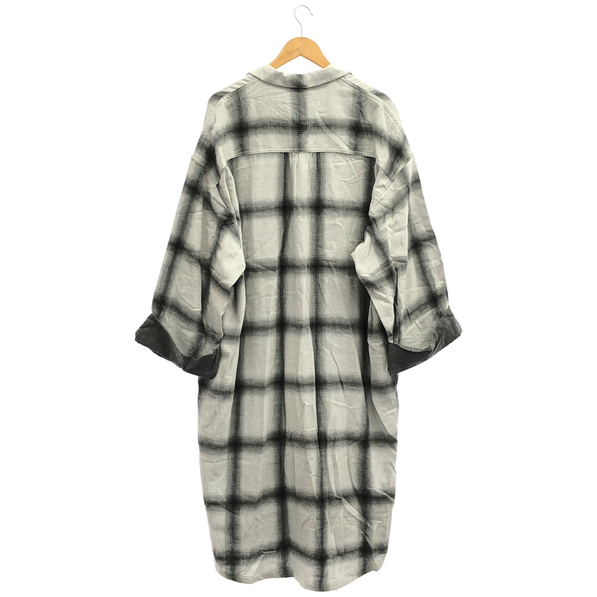 TODAYFUL トゥデイフル 11910417 グレー チェック柄 コットン ロングシャツ トップス