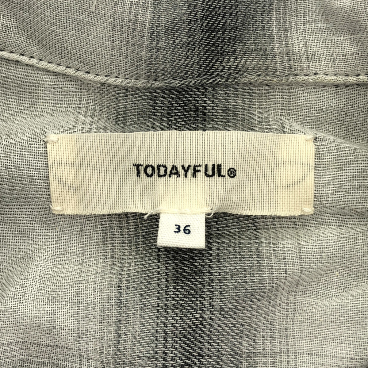 TODAYFUL トゥデイフル 11910417 グレー チェック柄 コットン ロングシャツ トップス