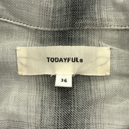 TODAYFUL トゥデイフル 11910417 グレー チェック柄 コットン ロングシャツ トップス