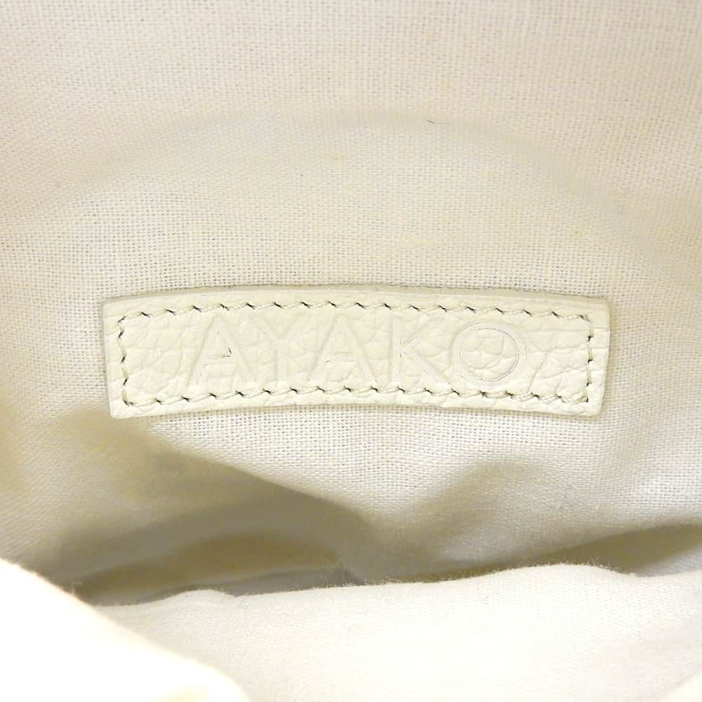 AYAKO アヤコ 美品 レザー 2WAY 巾着バッグ ショルダーバッグ ハンドバッグ レディース ホワイト ハンドバッグ
