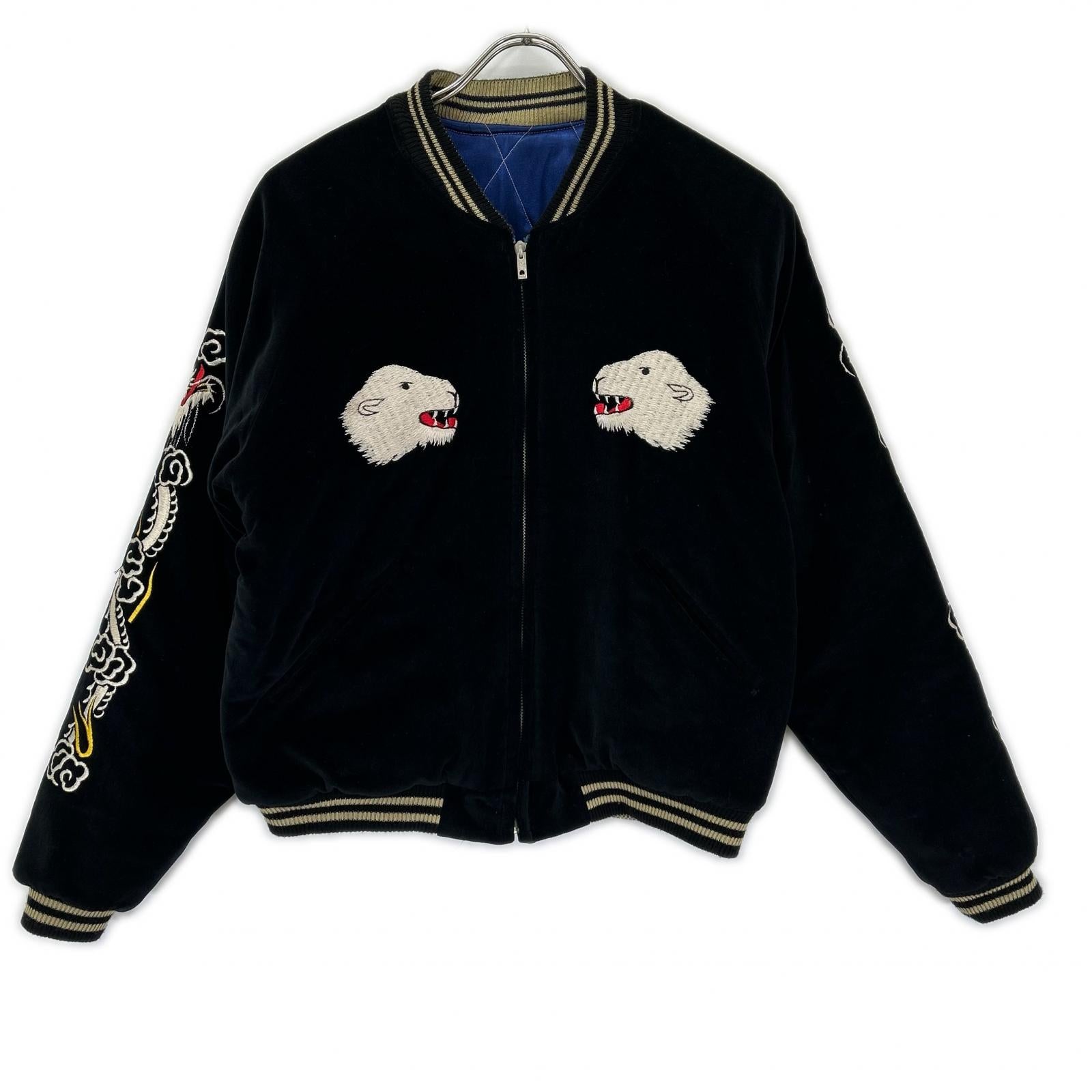 TAILOR TOYO テーラー東洋 TT10727 ブラック×ブルー 別珍 リバーシブル スカジャン ジャケット