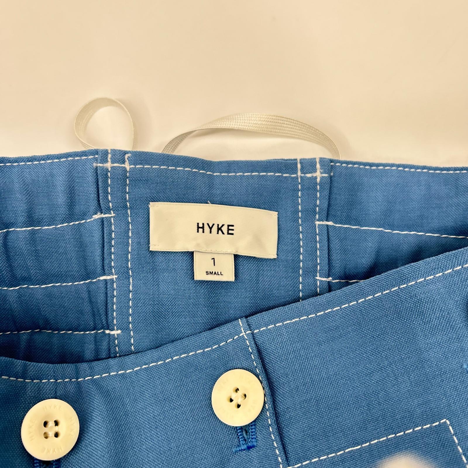 HYKE ハイク ブルー 13283 ホワイトステッチ ハイウエストマリンパンツ ボトムス