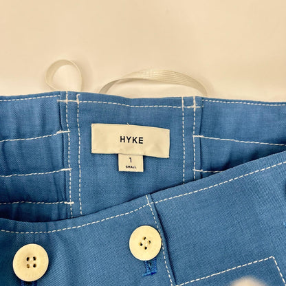 HYKE ハイク ブルー 13283 ホワイトステッチ ハイウエストマリンパンツ ボトムス
