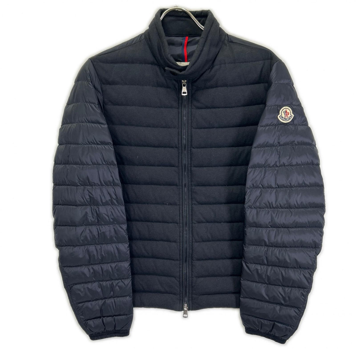 MONCLER モンクレール Navy ENGUERRAND Nylon×Cotton Panelled Down Jacket Jacket
