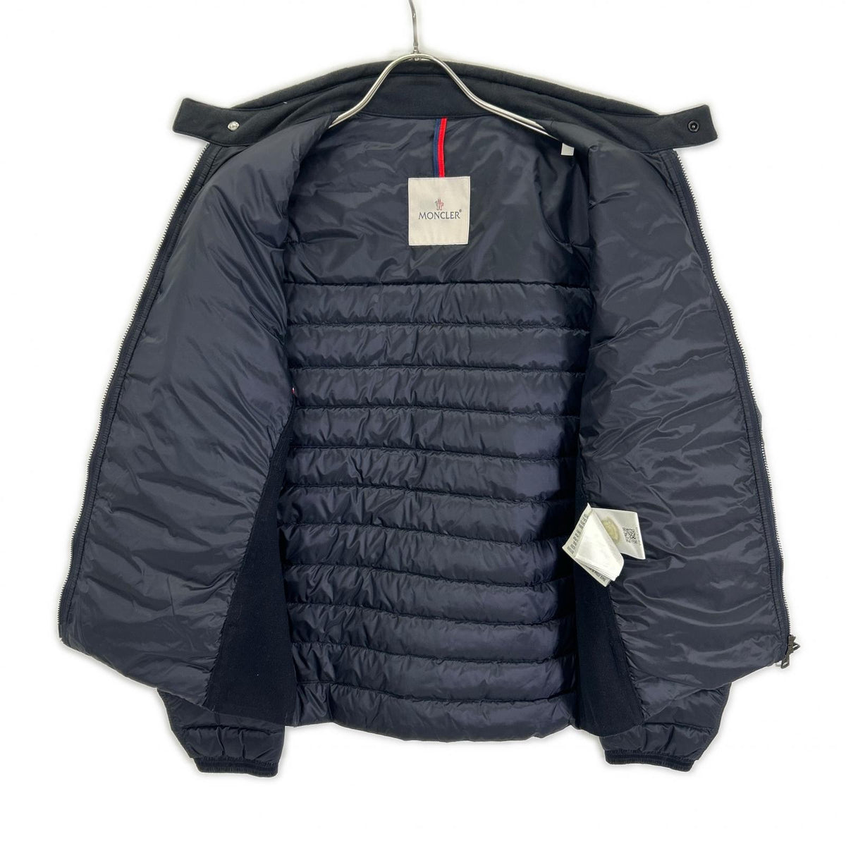 MONCLER モンクレール Navy ENGUERRAND Nylon×Cotton Panelled Down Jacket Jacket