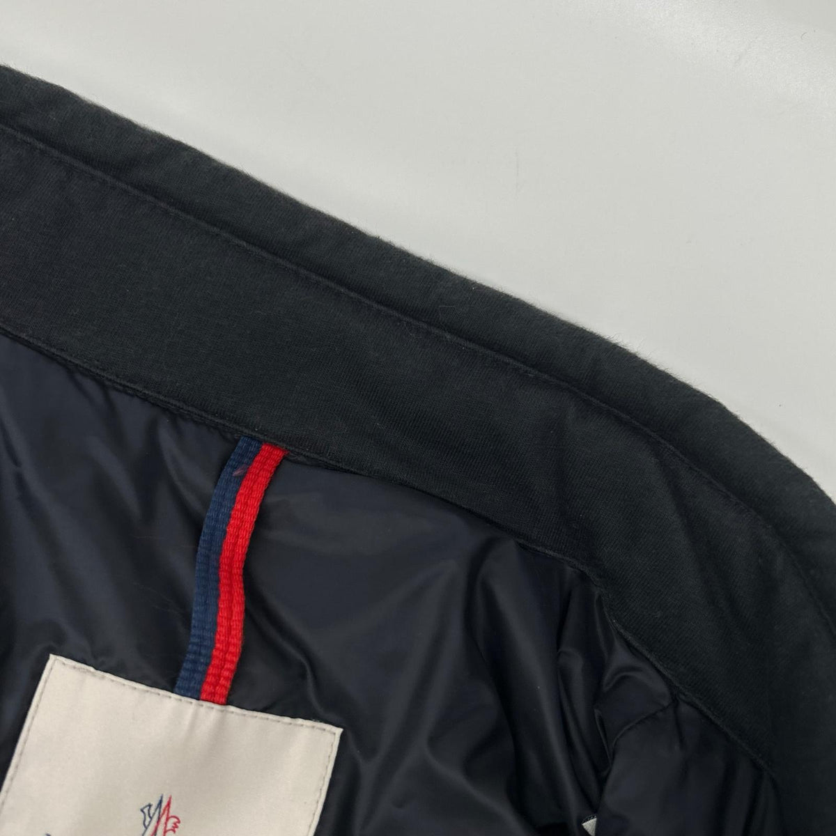 MONCLER モンクレール Navy ENGUERRAND Nylon×Cotton Panelled Down Jacket Jacket