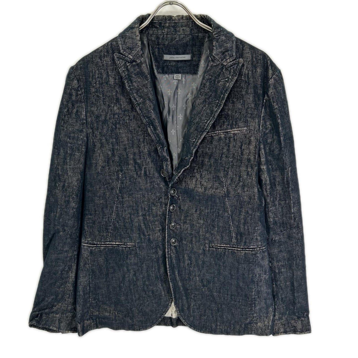 john varvatos ジョンバルベイトス JVSO954 ネイビー ベロア コットン ジャケット ジャケット